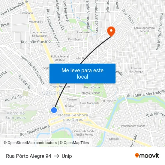 Rua Pôrto Alegre 94 to Unip map