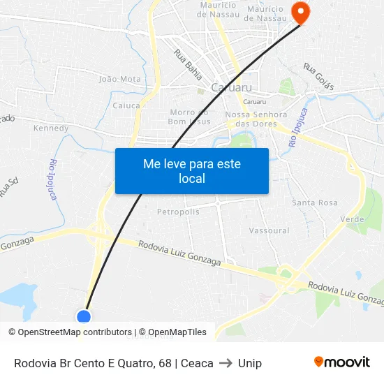 Rodovia Br Cento E Quatro, 68 | Ceaca to Unip map