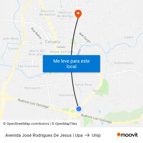 Avenida José Rodrigues De Jesus | Upa to Unip map