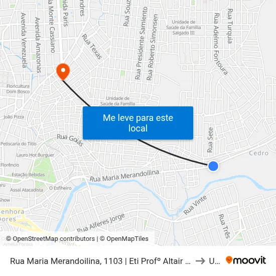 Rua Maria Merandoilina, 1103 | Eti Profº Altair Nunes Porto Filho to Unip map