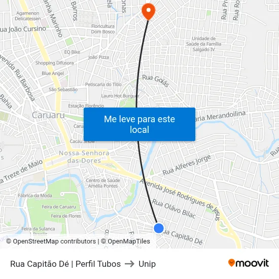 Rua Capitão Dé | Perfil Tubos to Unip map