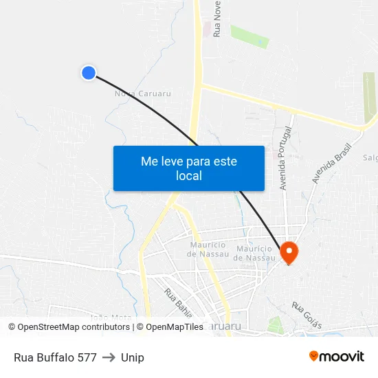 Rua Buffalo 577 to Unip map