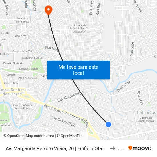 Av. Margarida Peixoto Viêira, 20 | Edifício Otávio Vieira to Unip map
