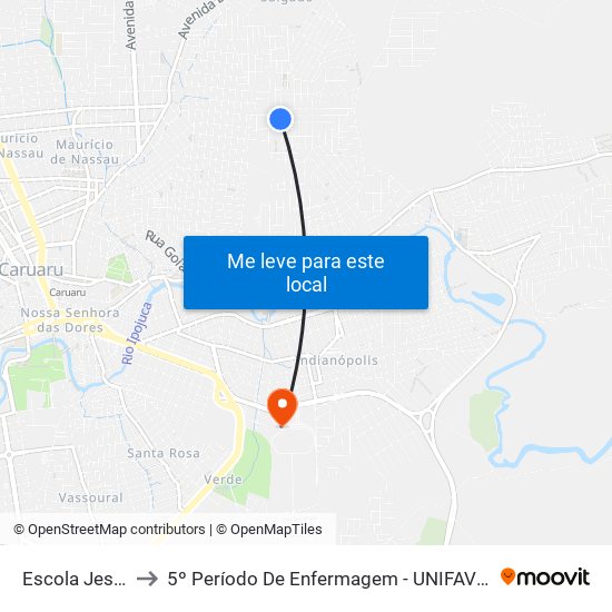 Escola Jesuina to 5º Período De Enfermagem - UNIFAVIP I Devry map