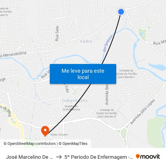 José Marcelino De Araújo, 1097 to 5º Período De Enfermagem - UNIFAVIP I Devry map