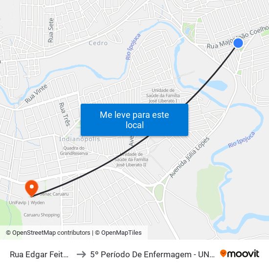 Rua Edgar Feitosa, 206 to 5º Período De Enfermagem - UNIFAVIP I Devry map