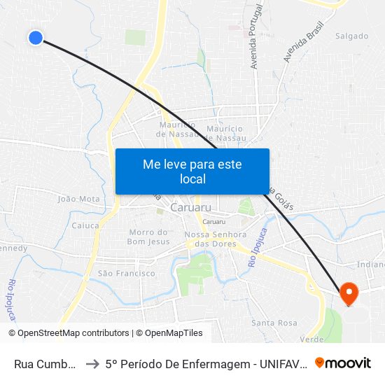 Rua Cumbe, 60 to 5º Período De Enfermagem - UNIFAVIP I Devry map