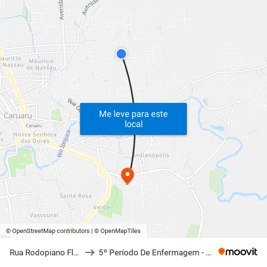 Rua Rodopiano Florêncio, 98 to 5º Período De Enfermagem - UNIFAVIP I Devry map