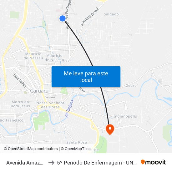 Avenida Amazonas, 50 to 5º Período De Enfermagem - UNIFAVIP I Devry map