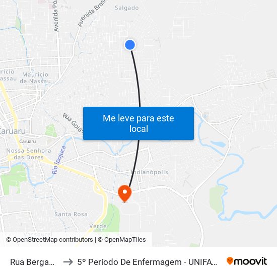 Rua Bergamo, 2 to 5º Período De Enfermagem - UNIFAVIP I Devry map