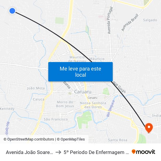 Avenida João Soares De Líra, 570 to 5º Período De Enfermagem - UNIFAVIP I Devry map