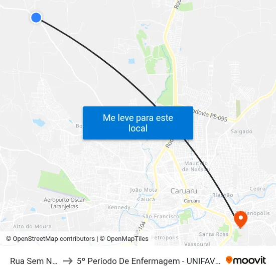 Rua Sem Nome to 5º Período De Enfermagem - UNIFAVIP I Devry map