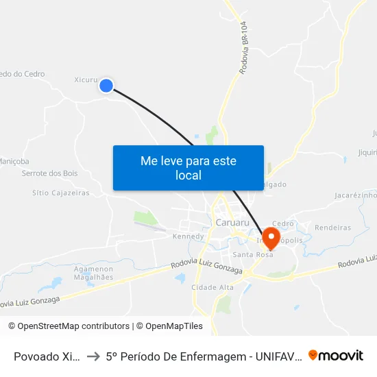 Povoado Xicuru to 5º Período De Enfermagem - UNIFAVIP I Devry map