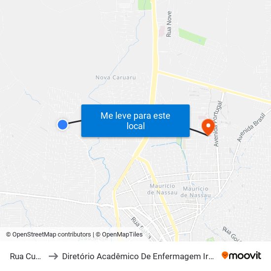 Rua Cumbe, 60 to Diretório Acadêmico De Enfermagem Irmã Ruth - Faculdade ASCES map