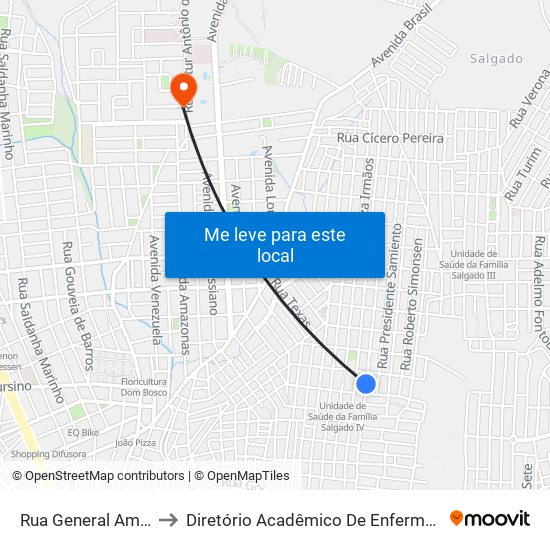 Rua General Americano Freire, 129 to Diretório Acadêmico De Enfermagem Irmã Ruth - Faculdade ASCES map