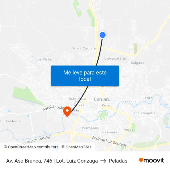 Av. Asa Branca, 746 | Lot. Luiz Gonzaga to Peladas map