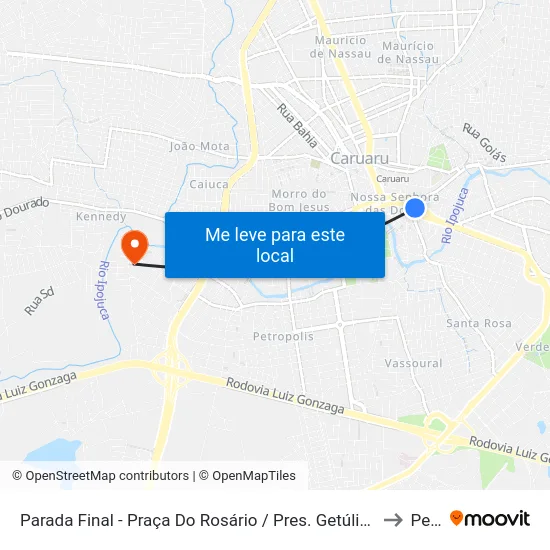 Parada Final - Praça Do Rosário / Pres. Getúlio Vargas, 111 | Rodoviária Coletivo Transporte to Peladas map
