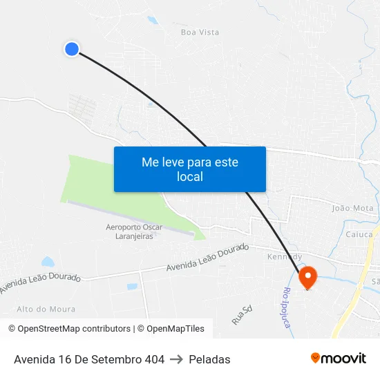 Avenida 16 De Setembro 404 to Peladas map