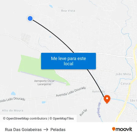 Rua Das Goiabeiras to Peladas map