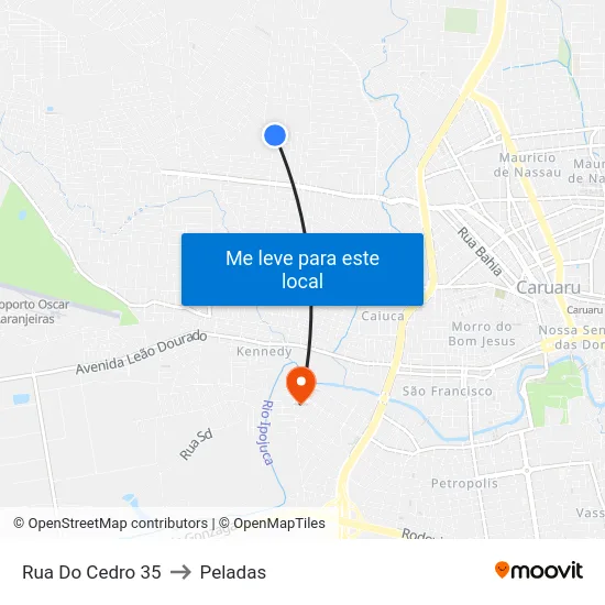 Rua Do Cedro 35 to Peladas map