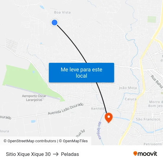 Sitio Xique Xique 30 to Peladas map