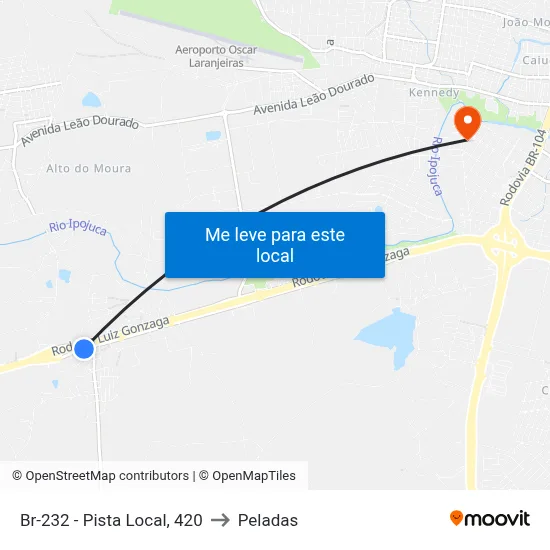 Br-232 - Pista Local, 420 to Peladas map