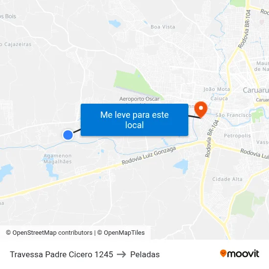 Travessa Padre Cicero 1245 to Peladas map