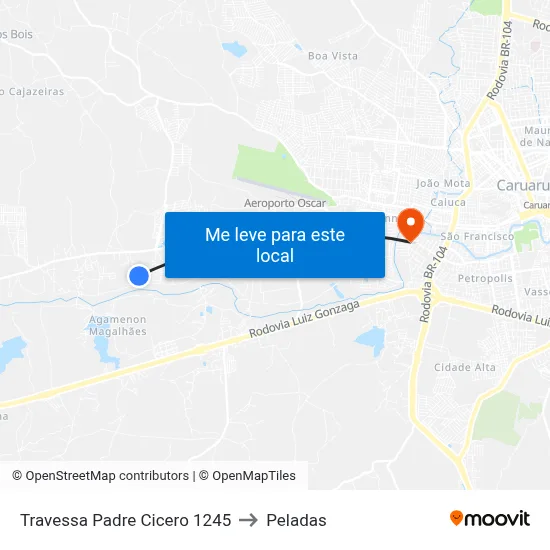 Travessa Padre Cicero 1245 to Peladas map