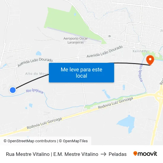Rua Mestre Vitalino | E.M. Mestre Vitalino to Peladas map