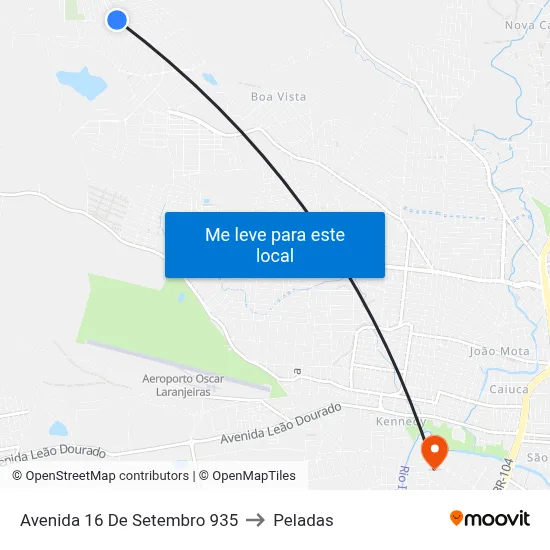 Avenida 16 De Setembro 935 to Peladas map