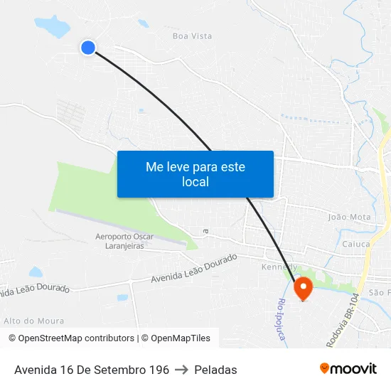 Avenida 16 De Setembro 196 to Peladas map