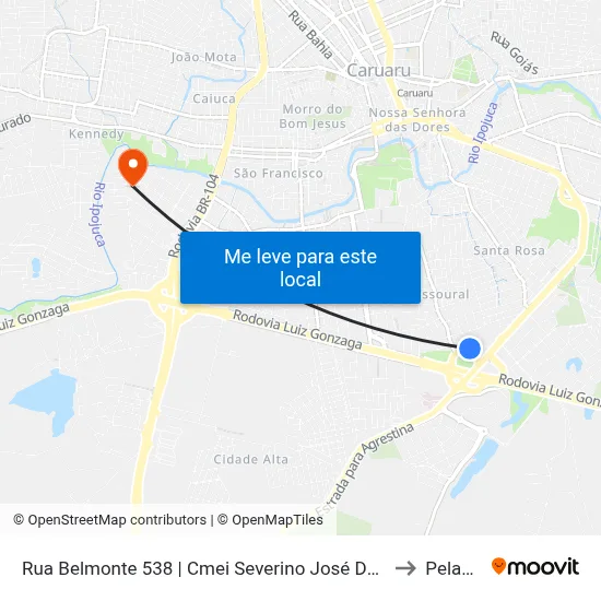 Rua Belmonte 538 | Cmei Severino José De Oliveira to Peladas map