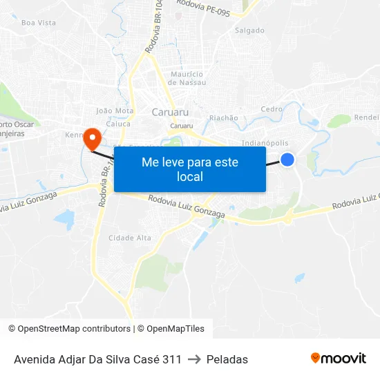 Avenida Adjar Da Silva Casé 311 to Peladas map