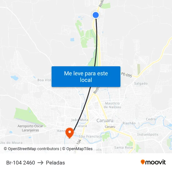 Br-104 2460 to Peladas map