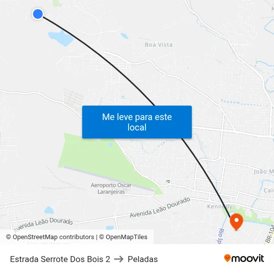 Estrada Serrote Dos Bois 2 to Peladas map