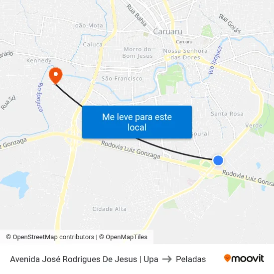 Avenida José Rodrigues De Jesus | Upa to Peladas map