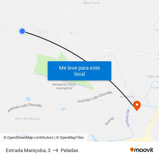 Estrada Maniçoba, 3 to Peladas map