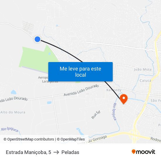 Estrada Maniçoba, 5 to Peladas map