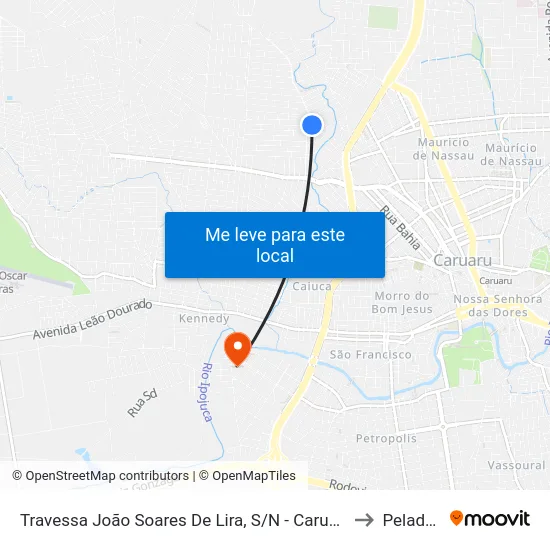 Travessa João Soares De Lira, S/N - Caruaru to Peladas map