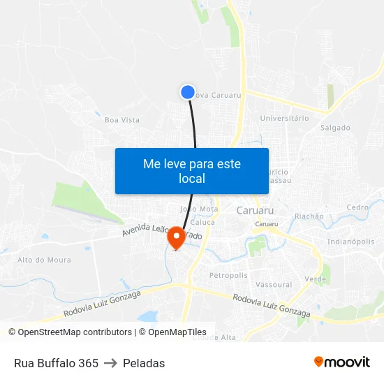 Rua Buffalo 365 to Peladas map