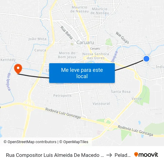 Rua Compositor Luís Almeida De Macedo 190 to Peladas map