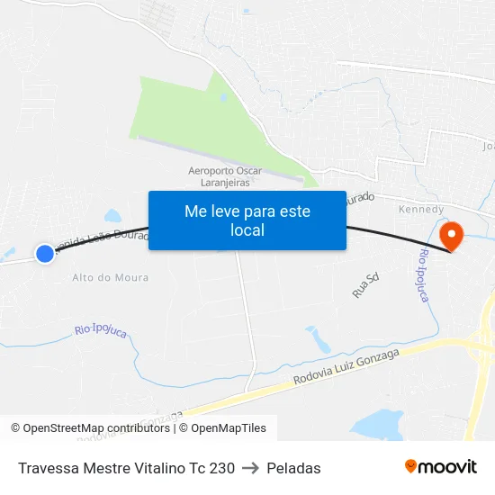 Travessa Mestre Vitalino Tc 230 to Peladas map