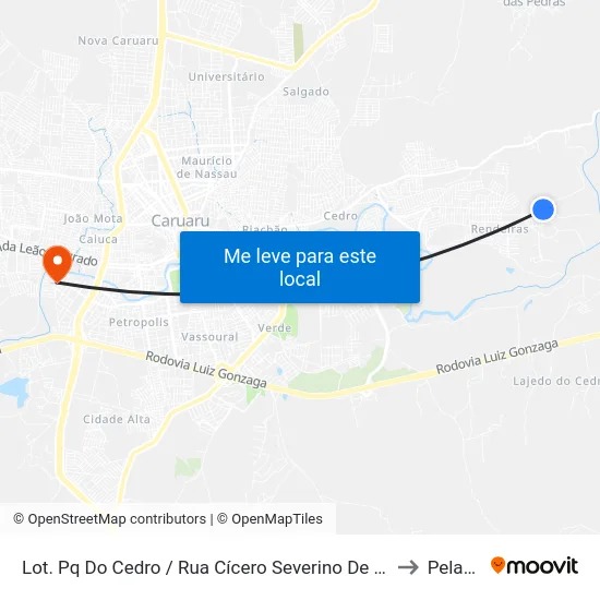 Lot. Pq Do Cedro / Rua Cícero Severino De Oliveira, 01 to Peladas map