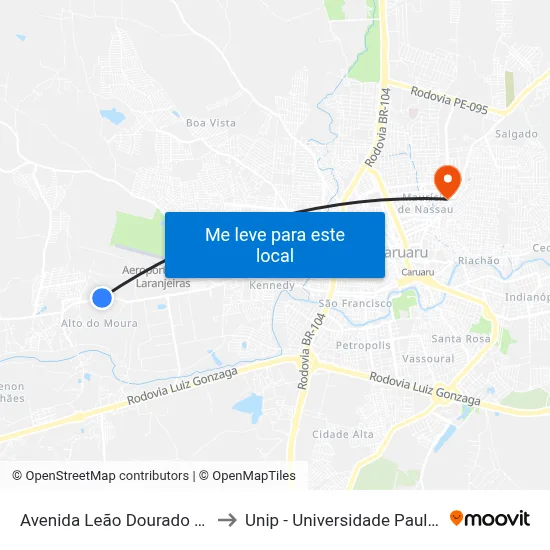Avenida Leão Dourado 615 to Unip - Universidade Paulista map