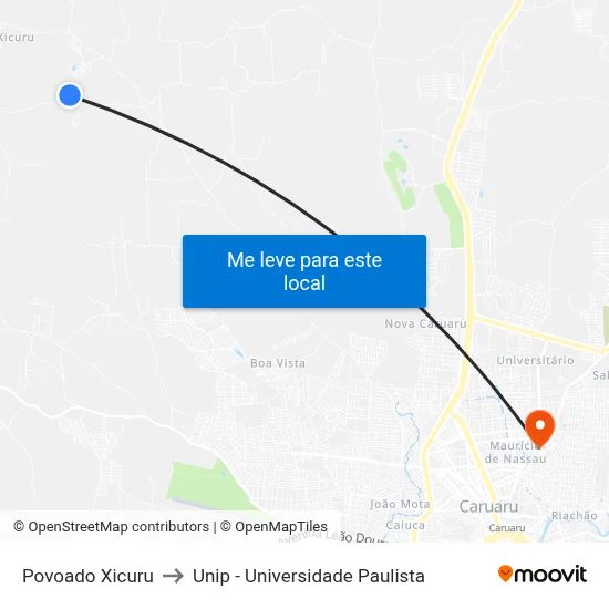 Povoado Xicuru to Unip - Universidade Paulista map