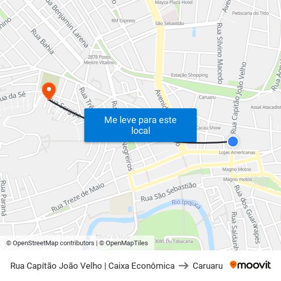 Rua Capítão João Velho | Caixa Econômica to Caruaru map