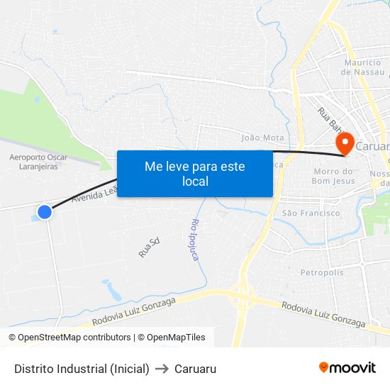 Distrito Industrial (Inicial) to Caruaru map