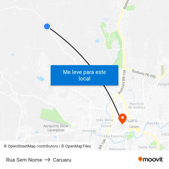 Rua Sem Nome to Caruaru map