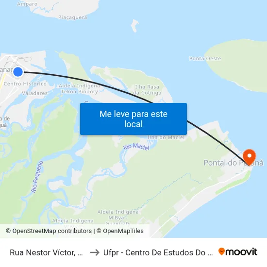 Rua Nestor Víctor, 548 to Ufpr - Centro De Estudos Do Mar map
