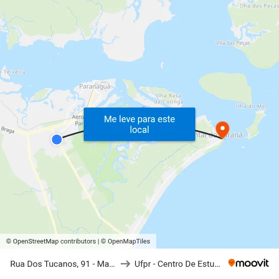 Rua Dos Tucanos, 91 - Marginal Pr 407 to Ufpr - Centro De Estudos Do Mar map